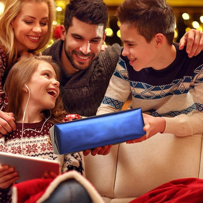 NESCCI Matte Metal Blue Wrapping Paper, Solid Color Paper,Gift Wrapping Paper,Perfect for Wedding,Valentine's Day,Birthday, Christmas,Baby Shower,DIY Bouquet (17 Inches X 32.8 Feet)