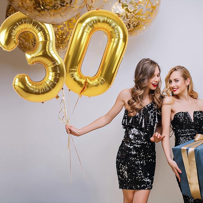 40 inch Number Balloon 0-9 Gold Large Number 25 Balloons,Digital Balloons for Birthday Party Celebration Decorations Supplies, Helium Foil Number Balloons for Wedding Anniversary