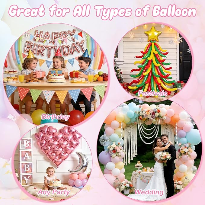 AXHJ Balloon Pump Electric, Rechargeable Cordless Balloon Air Pump with Type-C, Blower Inflator for Long Balloons, Foil Twisty Animal Latex Balloons in Birthday Party for Decorations