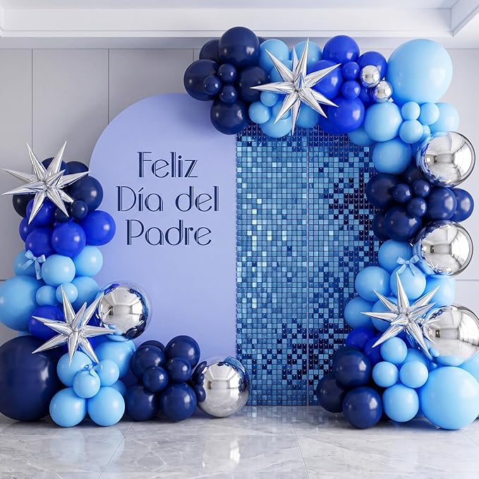 RUBFAC 135pcs Light Blue Balloons Different Sizes 18 12 10 5 Inch for Garland Arch, Sky Blue Balloons for Birthday Gender Reveal Baby Shower Party Decoration