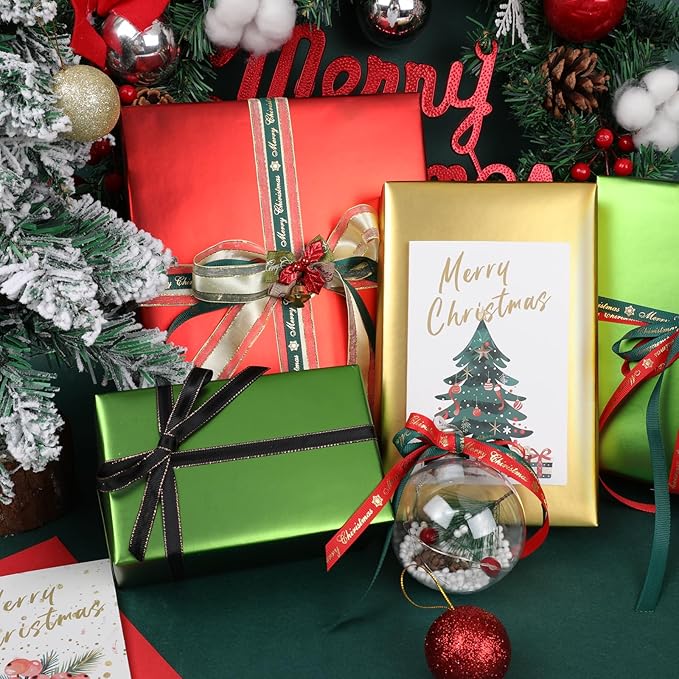 NESCCI Matte Metal Red Wrapping Paper, Solid Color Paper,Gift Wrapping Paper,Perfect for Wedding,Valentine's Day,Birthday, Christmas,Baby Shower,DIY Bouquet (17 Inches X 32.8 Feet)