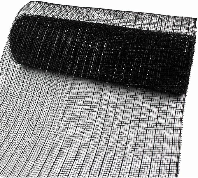 3 Roll Orange Purple Black Deco Mesh Ribbon for Wreath Making Supplies, 10 Inch x 30FT Metallic Foil Burlap Deco Mesh Fabric for Halloween Thanksgiving Christmas Wreath Swags and Decorating