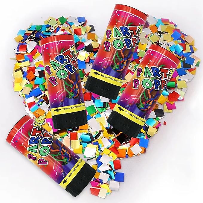 12 PCS Confetti Poppers Cannons for Wedding Birthday Graduation Baby Shower Anniversary Christmas New Year's Kids Fun Party Supplies Decorations and Favors