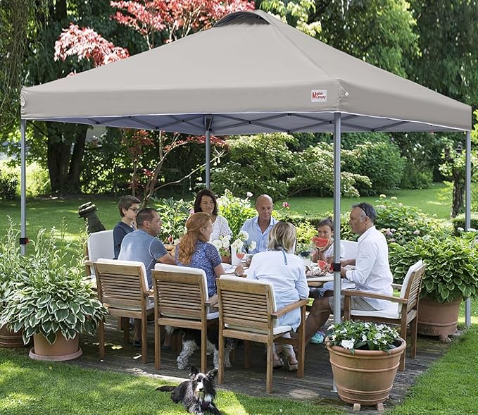 MASTERCANOPY Durable Pop-up Canopy Tent with Roller Bag (10x10, Gray)