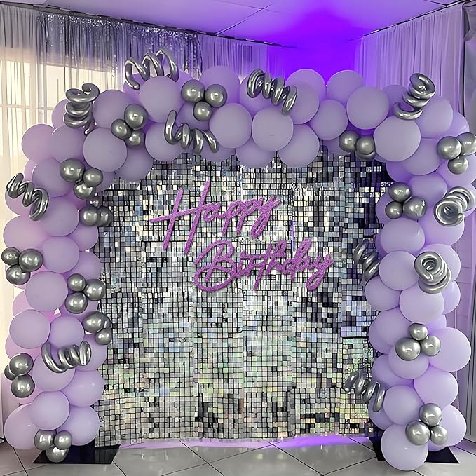 Happy Birthday Sign for Backdrop - Glitter Purple Felt 'Happy Birthday' Letter Sign for Balloon Arch Backdrop Decorations