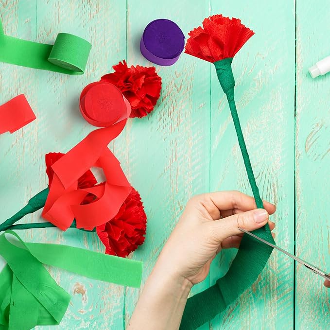 Noveread 72 Rolls Crepe Paper Streamers Roll 8 Colors Rainbow Party Decoration Streamers for Birthday Party Wedding Ceremony Baby Shower DIY Crafts