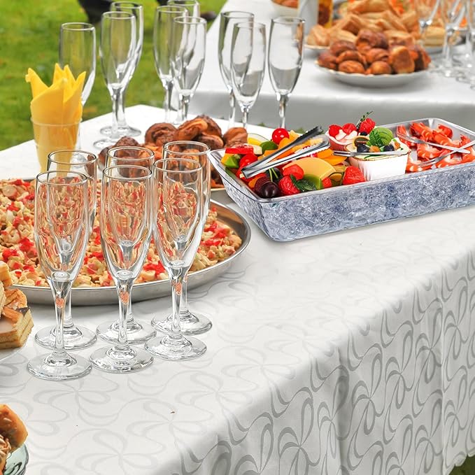Baderke 2 Sets 16" x 9" Chilled Serving Tray for Parties with Compartments and Lid Charcuterie Serving Board Ice Rectangle Chilled Party Platter for Seafood Vegetable Fruit Shrimp Cocktail (Silver)