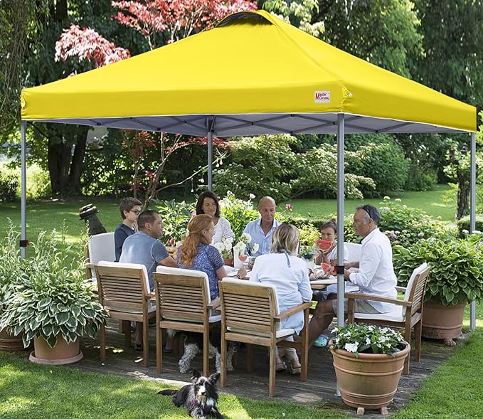 MASTERCANOPY Durable Pop-up Canopy Tent with Roller Bag (10x10, Yellow)