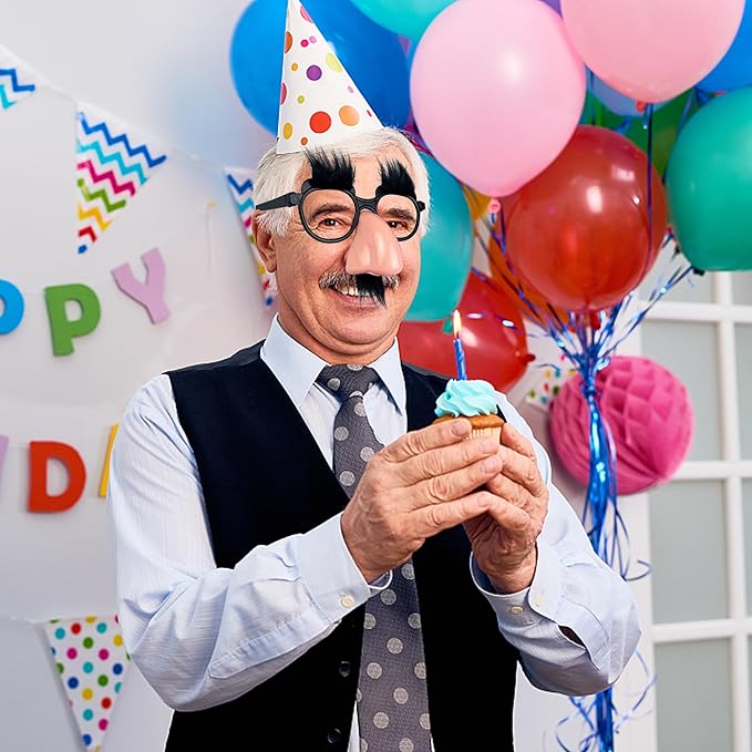 30 PCS Disguise Glasses with Funny Nose Funny Glasses with Eyebrows and Mustache Party Favors for Costume Halloween and Birthday Parties