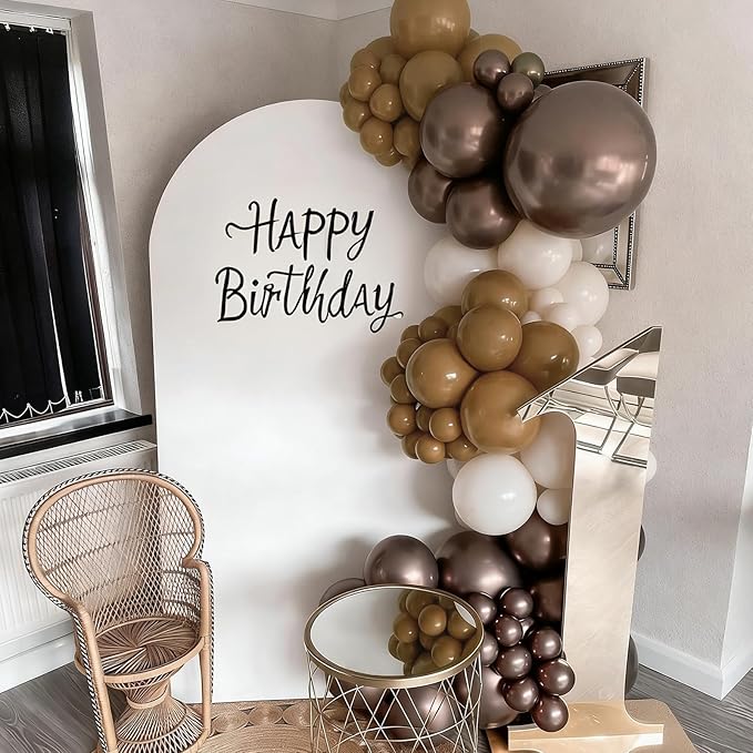 120pcs Brown Balloons, 18 12 10 5 inch Brown Balloons Different Sizes Brown Balloon Arch Kit for Baby Shower Wedding Anniversary Birthday Party Decorations