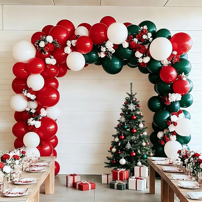 Red Balloons 125 Pcs Balloon Different Sizes 18 Inch 12 Inch 10 Inch 5 Inch Red Balloons Arch Kit Garland for Birthday Party Baby Shower Graduation Christmas Valentines Day Decorations
