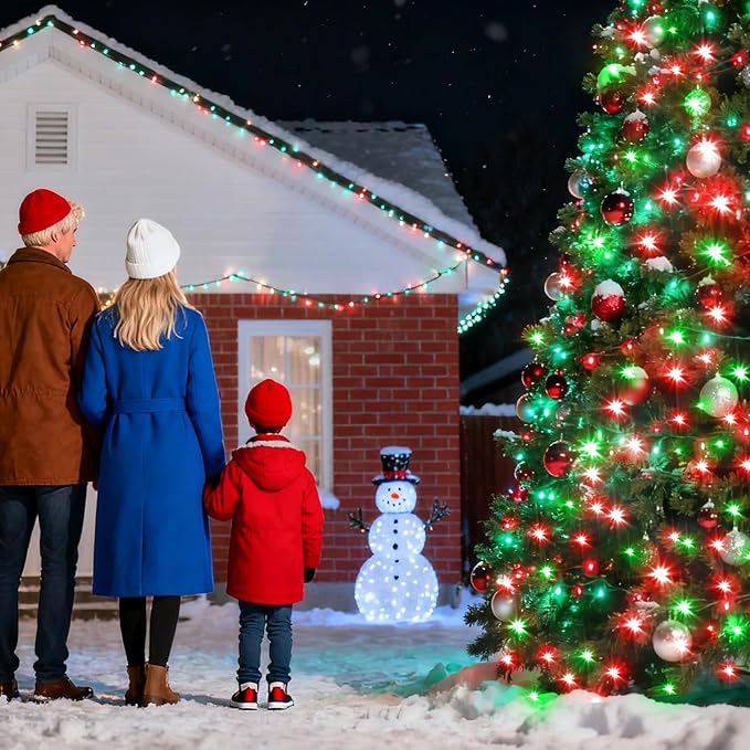 750 LED 240FT Red & Green String Lights, 75FT Green Wire Fairy Lights with 12 Modes Dimmable Timer, Spring Decorations for Home, Christmas Lights Outdoor for Spring Summer Birthday Party Decorations