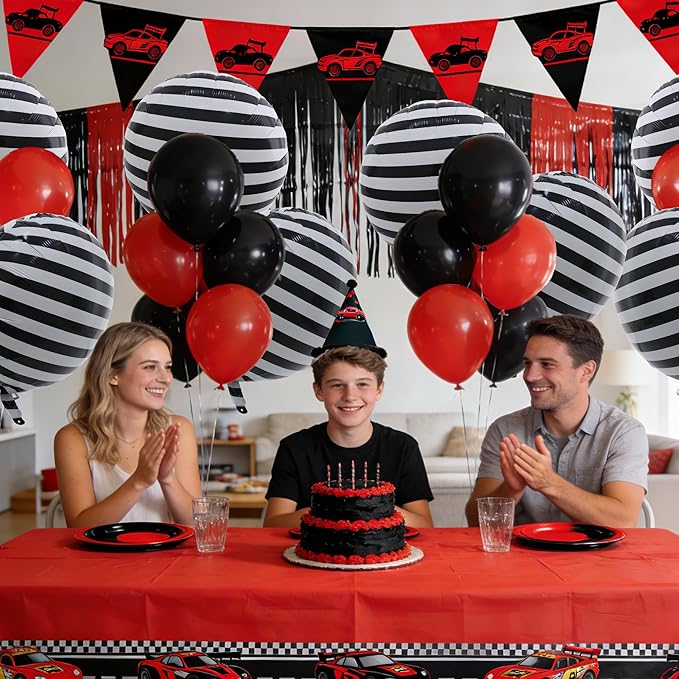 TONIFUL 30Pcs 18 Inch Round Balloons Large Black White Round Shape Foil Balloons Big Black White Round Helium Mylar Balloons for Birthday Wedding Baby Shower Anniversary Engagement Party Decor Supp