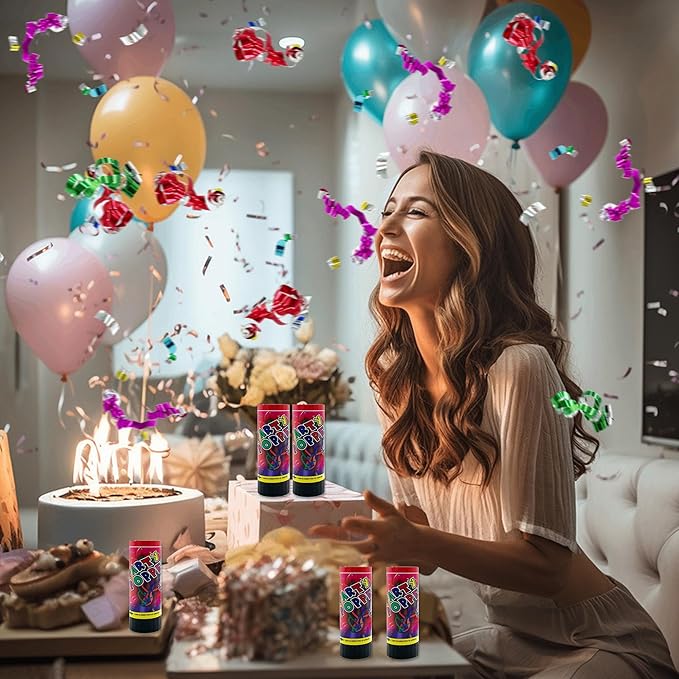 12 PCS Party Confetti Poppers Cannons for Wedding Birthday Graduation Baby Shower Anniversary Christmas New Year's Party Celebrations Supplies and Favors
