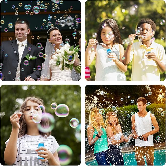 Inscraft 30 PCS Bubble Bottles with Wands Assortment for Kids, 2oz Bubbles Solution Each, Outdoor & Indoor Summer Toy, Weddings, Party Favors, Birthday, Refill for Bubbles Machine Blower