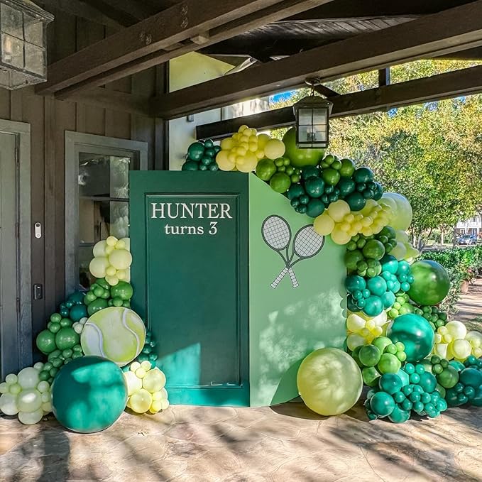 Green Latex Balloons, 50pcs 12 Inches Dark Green Lime Green Confetti Balloons with 1 Ribbon for St. Patrick's Day, Jungle Safari, Birthday Party Decorations