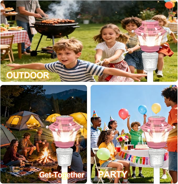 2 Pack Bubble Machine for Kids, Automatic Bubble Blower with Light & Rechargeable Battery, 40 Inch Adjustable Height Outdoor Toys for Party, Toddlers, Sibling Gifts (Includes 6 Solution), Pink