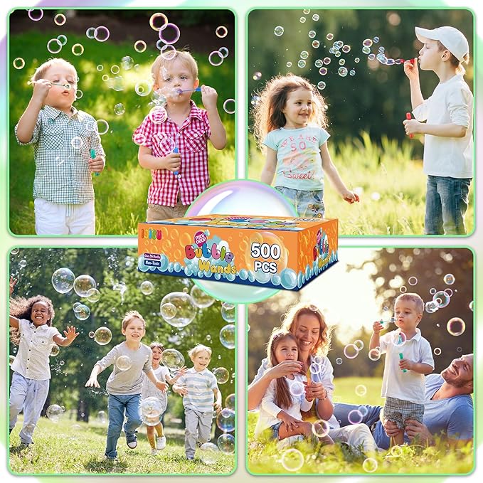 200 Pcs Mini Bubble Wands in 10 Colors, Bulk Party Favors for Kids, Themed Birthday, Christmas, New Year, Valentine, Carnival, School Classroom Prizes for Boys & Girls, Ideal Goodies Bags Stuffers