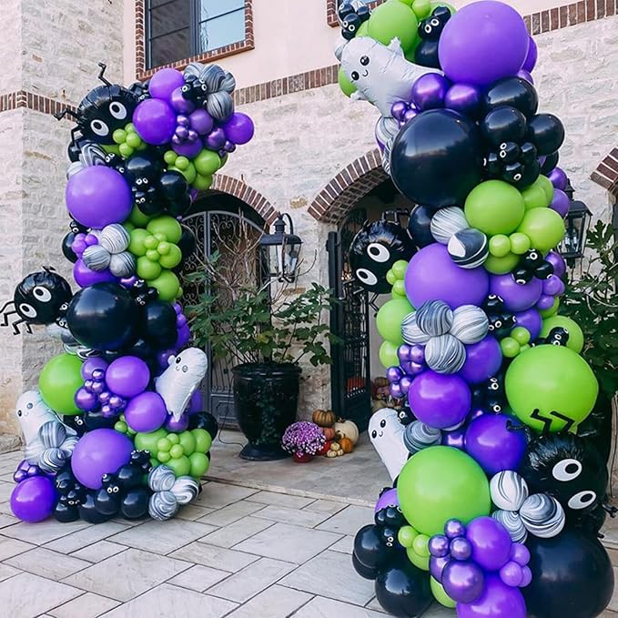 Voircoloria 130pcs Purple Balloons Different Sizes 18" 12" 10" 5" Party Latex Balloons for Birthday Baby Shower Halloween Wedding Valentine's Day Party Bachelorette Decorations