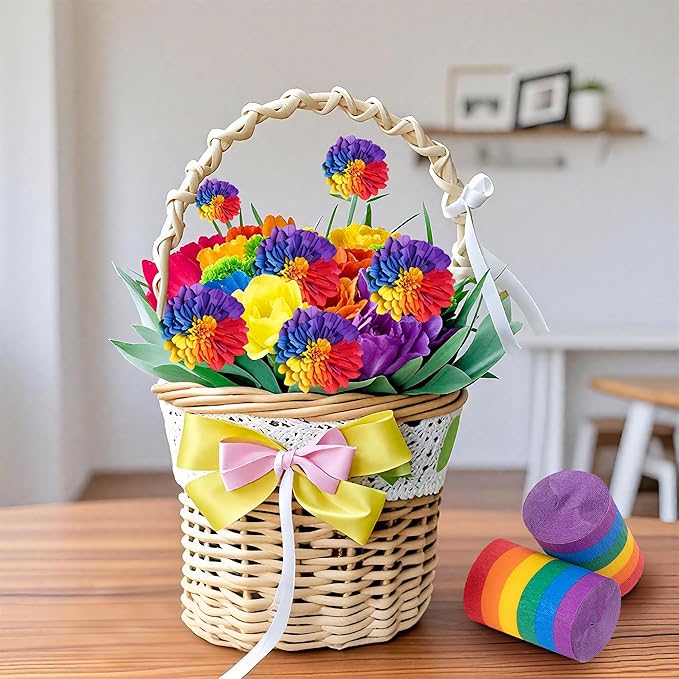 Tlswshsy 12 Rolls Rainbow Crepe Paper Streamers, 394 ft Colorful Crepe Rolls, Rainbow Streamer Paper Decoration for Pride Day Gay LGBT Birthday Wedding Ceremony Baby Shower Festivals Party DIY Crafts