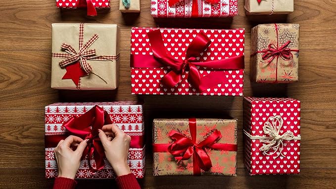 ITIsparkle 11/2" Inch Double Faced Satin Ribbon 25 Yards-Roll Set for Gift Wrapping Party Favor Hair Braids Hair Bow Baby Shower Decoration Floral Arrangement Craft Supplies, Red Ribbon