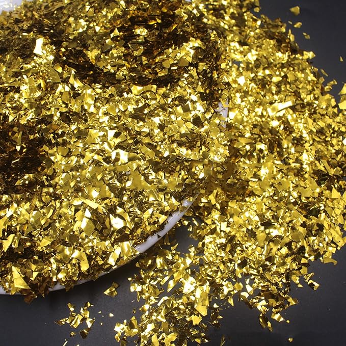 Sparkle Metallic Table Confetti, Mylar Foil Confetti Perfect for DIY Crafts, New Years, Surprise Parties, Birthdays, Photo Shoots, Engagements & Weddings Decorations (Gold)