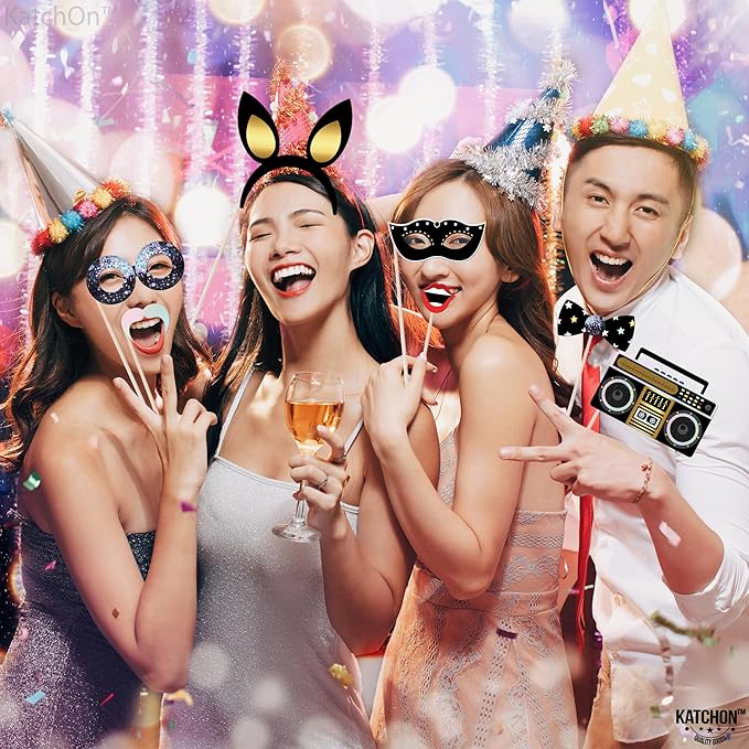 KatchOn, Holographic New Years Photo Booth Props 2026 - Pack of 30 | Photo Props for New Years Eve Party Supplies 2026 | New Years Eve Photo Booth Props | Happy New Years Decorations 2026