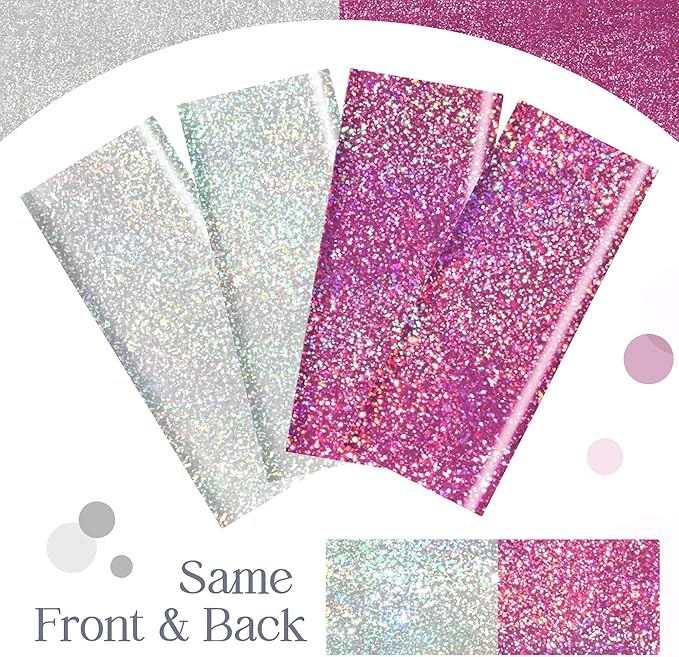 Just Shimmer Sparkling Holographic Laser Tablecloth - Shimmering, Waterproof, Easy to Clean - Ideal for Bachelorette, Birthday, Wedding, and Anniversary Party Decorations (Pink & Silver, 2)