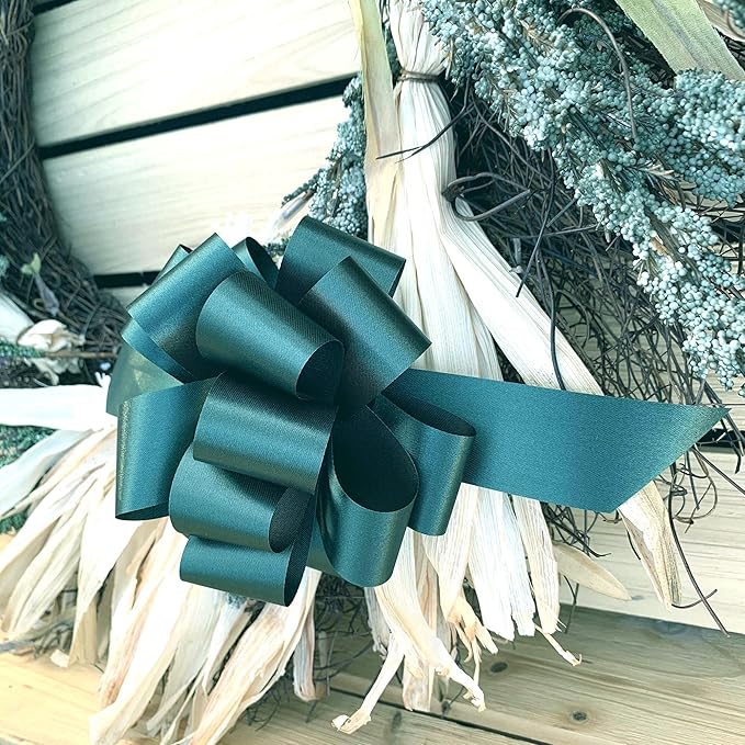 GiftWrap Etc. Hunter Green Decorative Pull Bows - 5" Wide, Set of 10, St. Patrick's Day, Easter, Spring, Earth Day, Wreath, Swag, Garland, Gift Wrap, Baskets, Fundraiser, Birthday, Party, Office