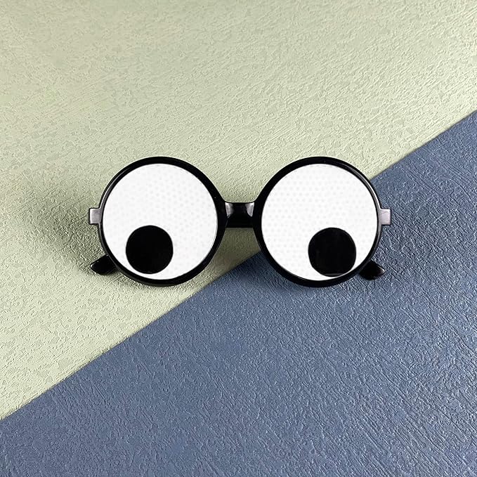 Googly Eyes Glasses Funny Costume Wiggle Eyes Novelty Shades Funny Glasses Accessories for Party (Pack of 3)