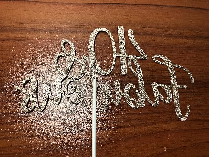 40 and Fabulous Cake Topper Rose Gold Glitter 40th Birthday Cake Topper Forty and Fabulous Birthday Cake Topper for Women