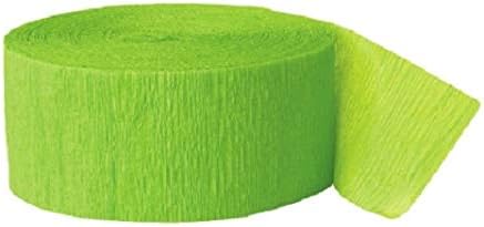 Lime Green Party Supplies - Crepe Paper Streamers (2 Pack) 162 ft total length