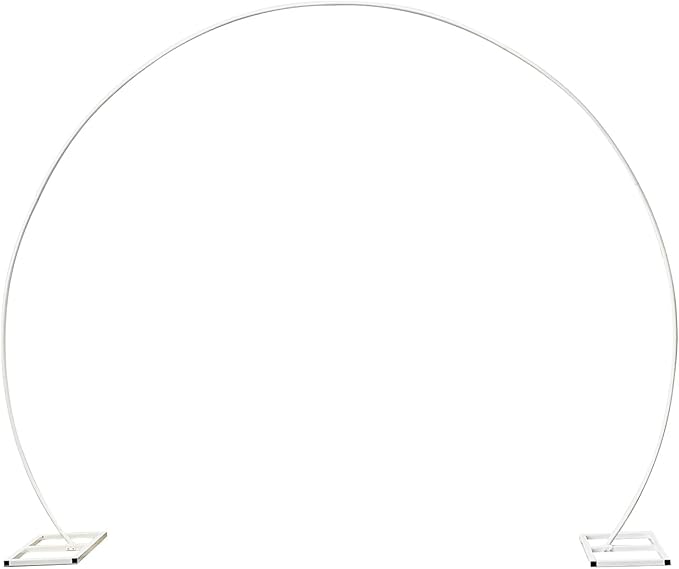 LANGXUN Large Size White Metal Circle Balloon Arch Decoration, for Birthday Wedding Graduation and Event Party Supplies, Baby Shower Photo Background Decor