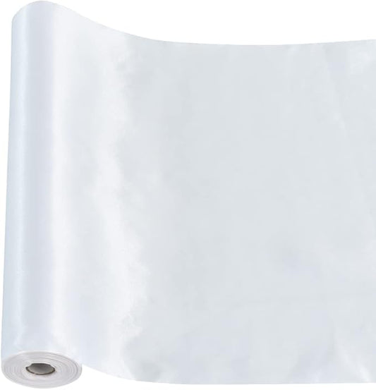 TONIFUL 12 Inch X 11yds White Satin Ribbon - Extra Wide for Christmas, Ceremonies, Weddings & Gift Wrapping