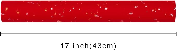 MAYPLUSS Gift Wrapping Paper Roll - 17Inch x 16.5Feet - Elegant Red Gold Foil Design Shiny Flakes Silky Touch Thick Matte Gift Wrap Paper for Christmas, Wedding, Birthday, Holiday,Celebrations