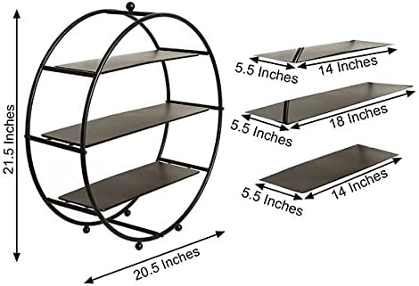 21 Inches Matte Black 3 Tier Metal Wheel Cupcake Holder Dessert Stand | Display Tower for Birthday Wedding Party Events Reception Catering Dining Decorations Supplies