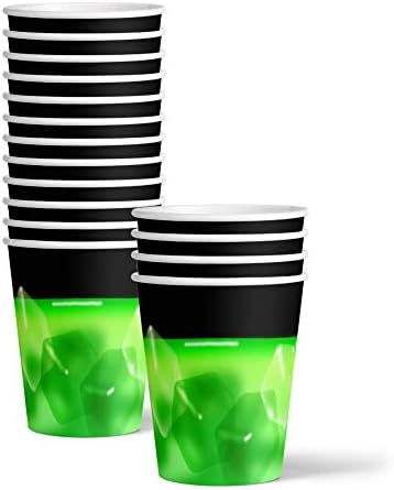 Glow Neon Slime Making Birthday Party Supplies Set Plates Napkins Cups Tableware Kit for 16