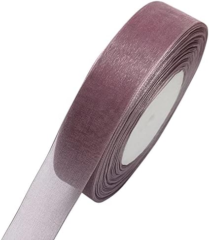 Chenkou Craft Solid Organza Ribbon 1 Roll 50 Yards Mauve 1" (25mm) Craft Bow Party Spring Summer Decoration Packing Ribbons (Mauve, 1"(25mm))