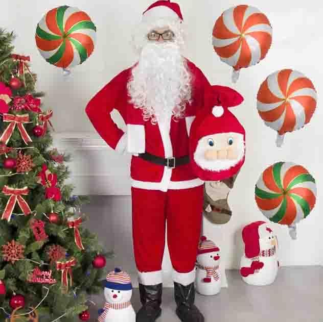 Christmas Ballooons Set Lollipop Windmill Balloons Mylar Red Green Candy Swirl Balloons Kits for Christmas-Themed Party Birthday Party Supplies Decorations 16 PCS