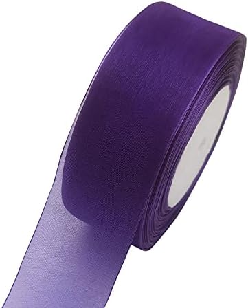 Chenkou Craft Solid Organza Ribbon 1 Roll 50 Yards Violet 2" (50mm) Birthday Craft Bow Party Decoration Packing Ribbons (Violet, 2"(50mm))