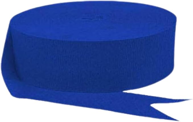 Vibrant Jumbo Bright Royal Blue Crepe Roll - 500 Feet (1 Piece) - Premium Quality, Perfect for Events & Parties