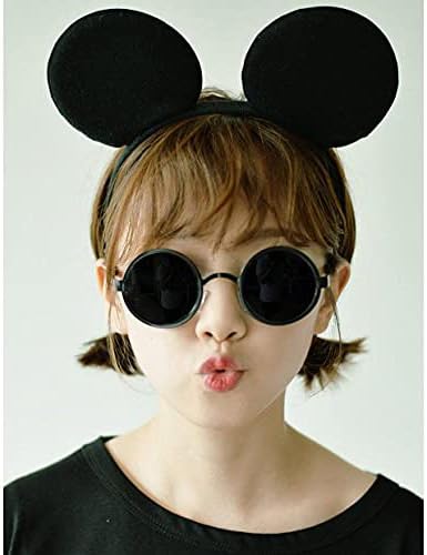 CHuangQi 20pcs Mouse Ears Headband, Solid Black