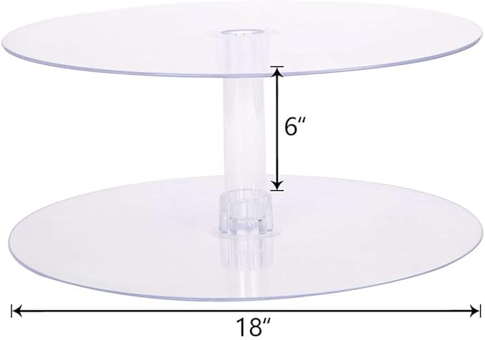 Efavormart 2 Tier 18 inch Acrylic Crystal Glass Clear Cupcake Dessert Decorating Stand for Birthday Xmas Party Wedding