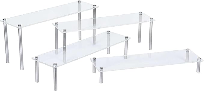 Efavormart Set of 4 | Clear Acrylic Riser, Cupcake Holder Dessert Stand - Assorted Size