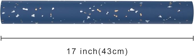 MAYPLUSS Navy Blue Wrapping Paper Roll - 17Inch x 16.5Feet - Masculine Black Gold Shiny Flakes on Matte Dark Navy Blue Heavy Gift Wrap Paper w/Silky Touch for Father's Day, Birthday, Holiday, Christmas