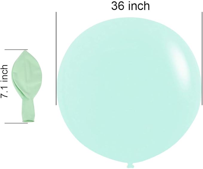 36 Inch Giant Latex Balloons, Neo LOONS Pastel Mint Green Rainbow Balloons Large Macaron Balloons for Birthdays Weddings Receptions Festival Party Decoration, Pack of 5 Pcs