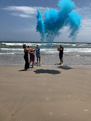 Gender Reveal Surprise - Blue Powder Cannon Bundle - Easy to Use Blue Powder Cannon for Baby Gender Reveal Parties - Includes 8 Balloon Decorations - 16 Inch - 4 Pack