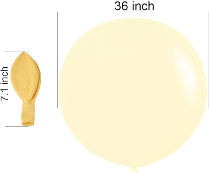 36 Inch Giant Latex Balloons, Neo LOONS Pastel Yellow Rainbow Balloons Large Macaron Balloons for Birthdays Weddings Receptions Festival Party Decoration, Pack of 5 Pcs