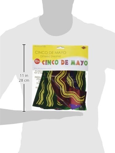Glittered Cinco De Mayo Streamer Party Accessory (1 count) (1/Pkg)