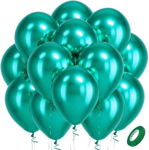 Bezente Metallic Green Balloons Latex Boho Party Balloons 100 Pack 12 inch
